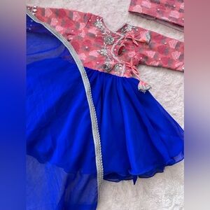Blue and pink gown for kids